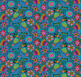 1/2 Yard - Allegory | Charmed - Azul by Anna Maria | AMT142-42L Flowering Plants