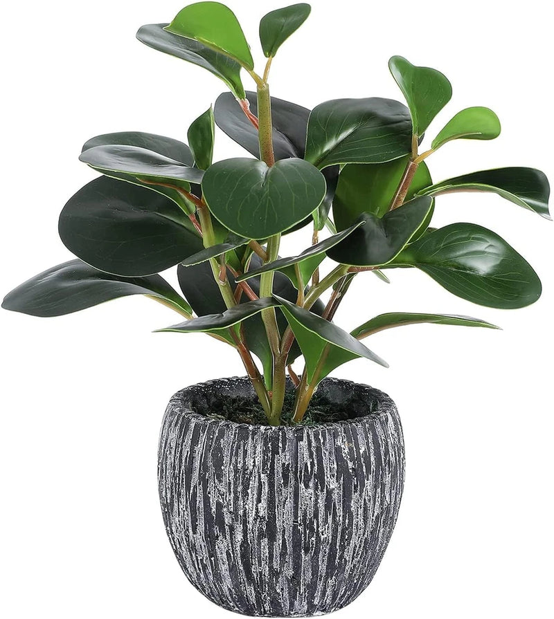 Artificial Plants for Decor Indoor Faux Plants with Pot Real Looking Fiddle Leaf Green Plant