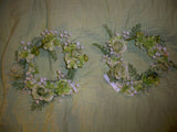 Light Sage Green Fabric Flower Crown*7" diameter*Wreath*Roses*Hydrangeas Hydrangea