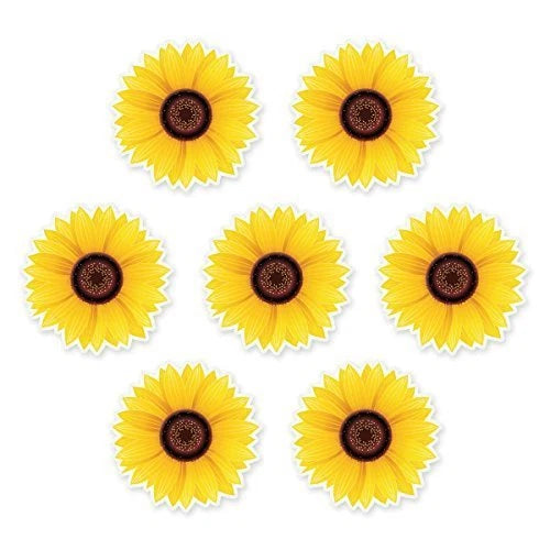 Sunflowers Set of 7 Car Vinyl Stickers - SELECT SIZE Sunflower