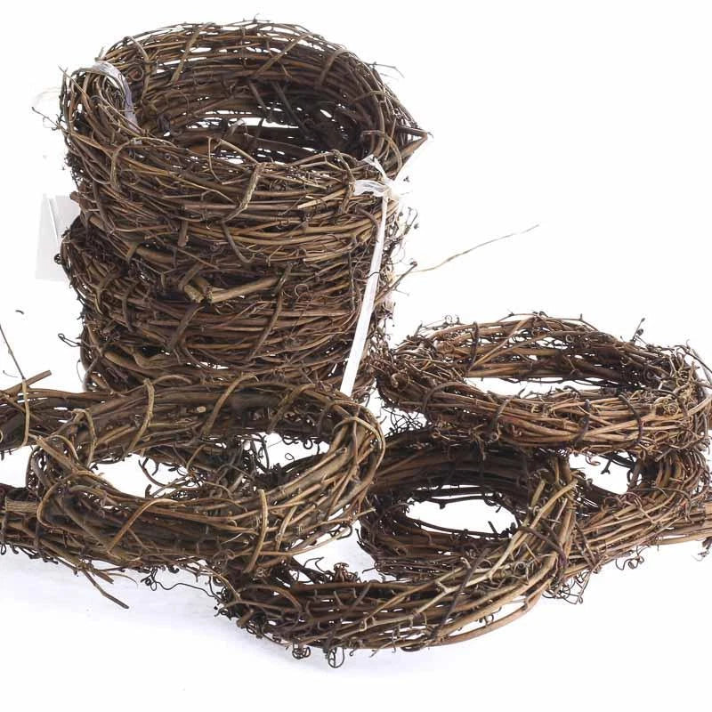 Group of 12 Natural Dried Grapevine Wreath 8" Diameter for Crafting Dried Flower