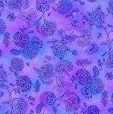 Timeless Treasures Midnight Bloom Hydrangea Dream Toile  Fabric by the Yard Hydrangea