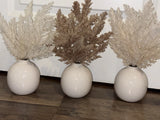 Lot of 3 Neutral Faux Pampas Grass Arrangements Ceramic Vase Decor Ð Free Ship Pampas Grass