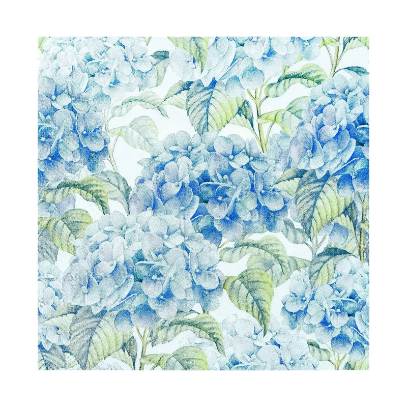 100Pcs Hydrangea Floral Paper Napkins Blue Hydrangea Disposable Dessert Cockt... Hydrangea