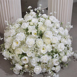 LOT Hydrangea Rose Aritificial Flower Ball Road Leading White Silk Flower Table Hydrangea