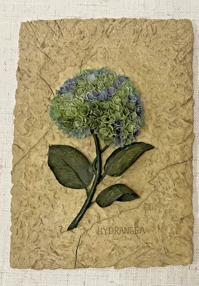 Rare Vintage Cheri Blum 3D Hydrangea Wall Plaque Floral Relief Art CB 6.5Ó Hydrangea