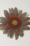 Blooming Autumn Burlap SUNFLOWER Clip-On - BROWN/GOLD METALLIC Sunflower