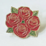 Four Roses Enamel Lapel Pin (Gold Tone) NWT Roses