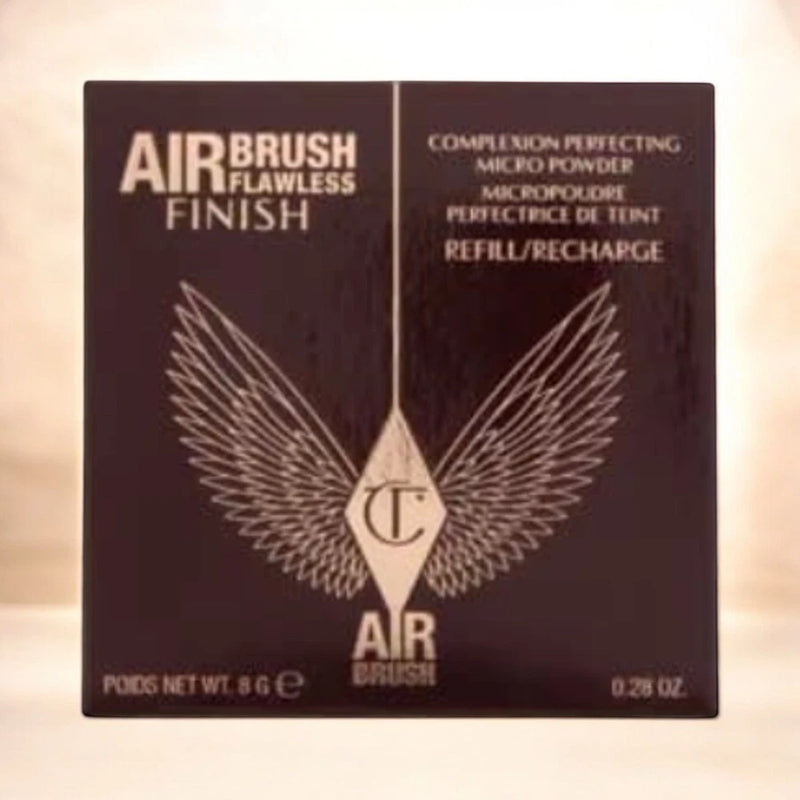 Charlotte Tilbury Airbrush Flawless Finish powder refill box, 8g, brown with wing logo