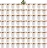 72 Pcs Mini White & Gold Clay Pots, 2.5" Terracotta Planters with Drainage Hole Garden Plants
