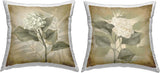 Vintage Hydrangea Outdoor Throw Pillows by Lanie Loreth - Set of 2, Tan Hydrangea