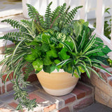 Artificial Plants Faux Greenery for Outdoor Porch Planter, UV Resistant Fake ... Green Plant