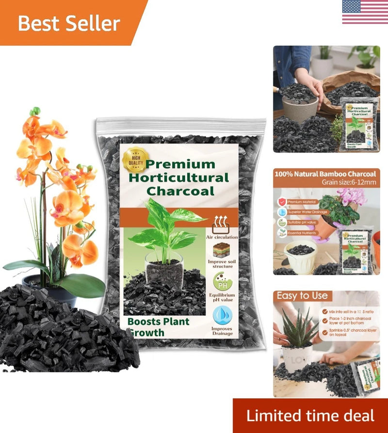 1 qt horticultural charcoal soil amendment in sealed bag for orchids and plants