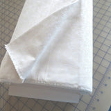 By The Yard  White on White Floral Cotton $3.99 Ships Any Amount Of Fabric Flowering Plants