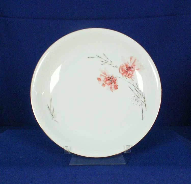 KPM 710 Salad Plate Pink Carnation Stem Gold Krister Mark Germany Carnation