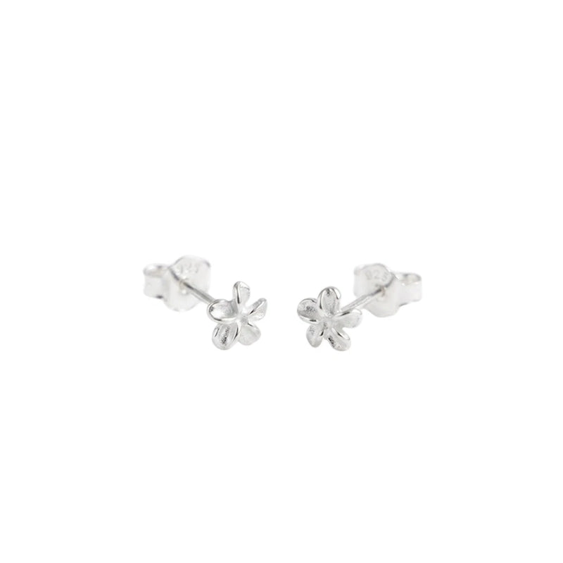Sterling silver lily flower stud earrings with small 4.5mm lily blossoms
