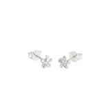 Sterling silver lily flower stud earrings with small 4.5mm lily blossoms