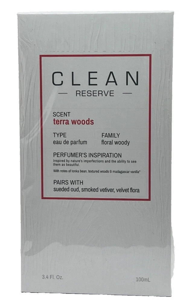 Clean Reserve Terra Woods Eau De Parfum Spray 3.4 oz 100 ml NEW EDP