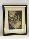 Vintage Pressed Dried Flowers Pansies, Daisies, Ferns 1991 8 X 10 Inches SIGNED Dried Flower