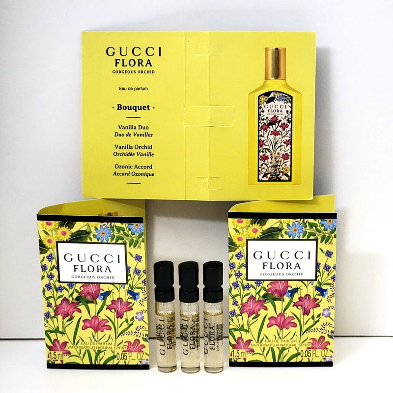 Gucci Flora Gorgeous ORCHID eau de parfum 0.05 fl oz (3 Spray VIALS For WOMAN) EDP