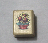Sunflower Pot Potted Plants Flowers Rubber Stamp 1996 Noteworthy ED0841 Sunflower