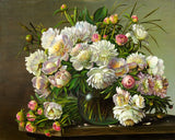 Peonies flowers oil painting Giclee Art Printed on canvas for living room L2560 Peony