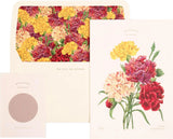 Premium Carnations Greeting Card Ð 5.9 Inch Floral Illustration with Envelope & Carnation
