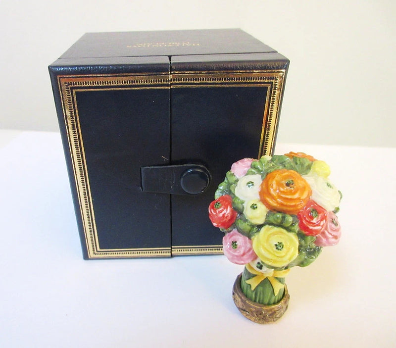 Halcyon Days Desk Seal 1994 Ranunculus Flower Rose Quartz Base Ranunculus