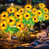 Solar Garden Lights Outdoor, Upgraded 3 Pack with 18 Bigger Solar Sunflowers,... Sunflower