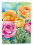 Caroline's Treasures Ranunculus in Watercolor Garden Flag DAC1603GF Ranunculus