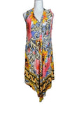 Sunflower Boho Dress Small Colorful Tropical Festival Vacation Swing Dress Sunflower