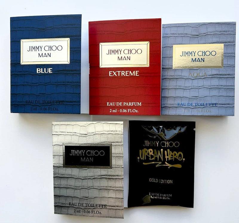 Jimmy Choo Man Perfume Collection 5pc Sample Vial Spray Set EDT