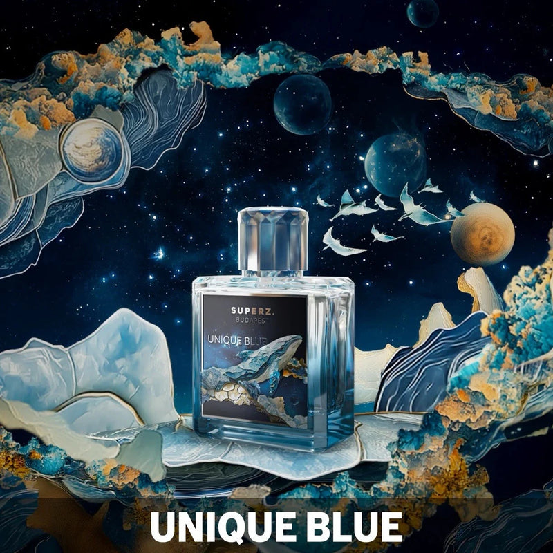 UNIQUE BLUE BY SUPERZ BUDAPEST 50ML.PARFUM. USA SELLER  AVAILABLE ABOUT JULY 23 EDP