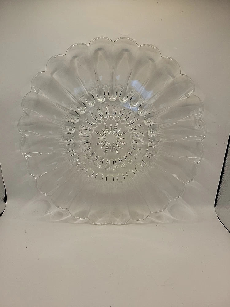 Vintage Mid Century Bubble Flower Sunflower Patterned Cake Plate D2 Sunflower