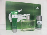 Lacoste ESSENTIAL 3pc Men Set 4.2oz EDT Spray + 1.6oz S/Gel + 75ml Deo/Stick EDT