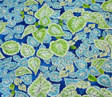 Paradise BTY Susie Robbins Quilting Treasures Blue Green Leaves Floral Blue Flowering Plants
