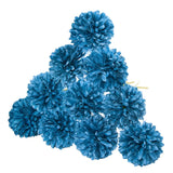 Blue Fake Chrysanthemum Flowers for Craft 10 PCS Silk Faux Mum 10.6 Inch Vase Hydrangea