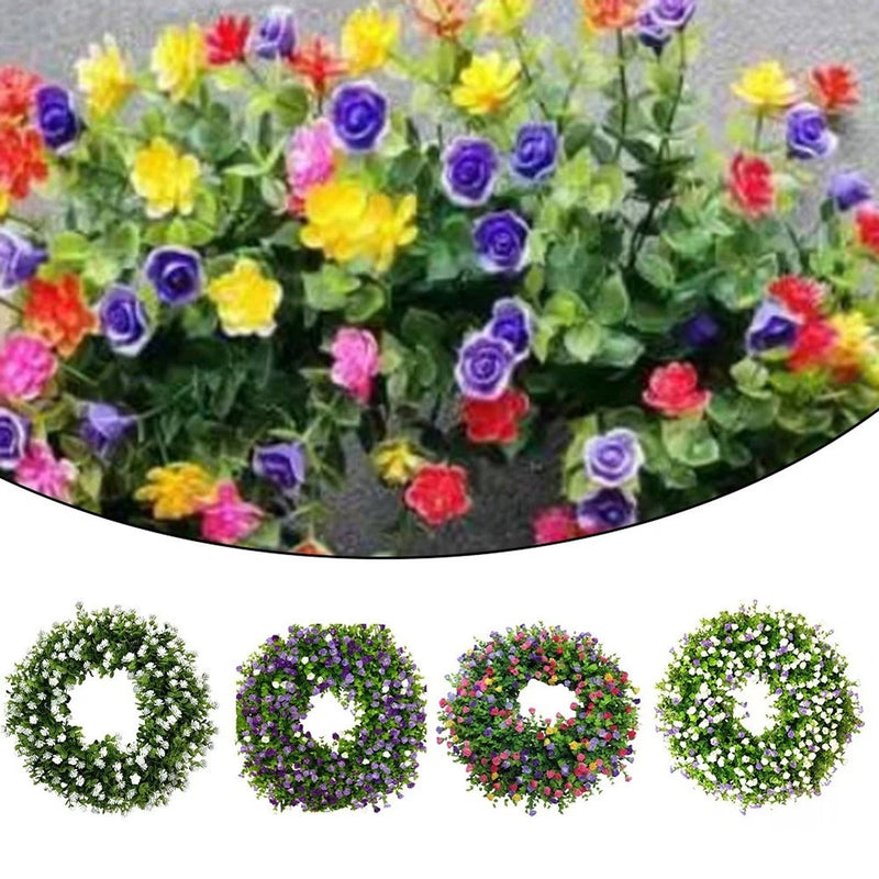 Vibrant Ranunculus Flowers and Eucalyptus Greenery Handcrafted Farmhouse Wreath Ranunculus