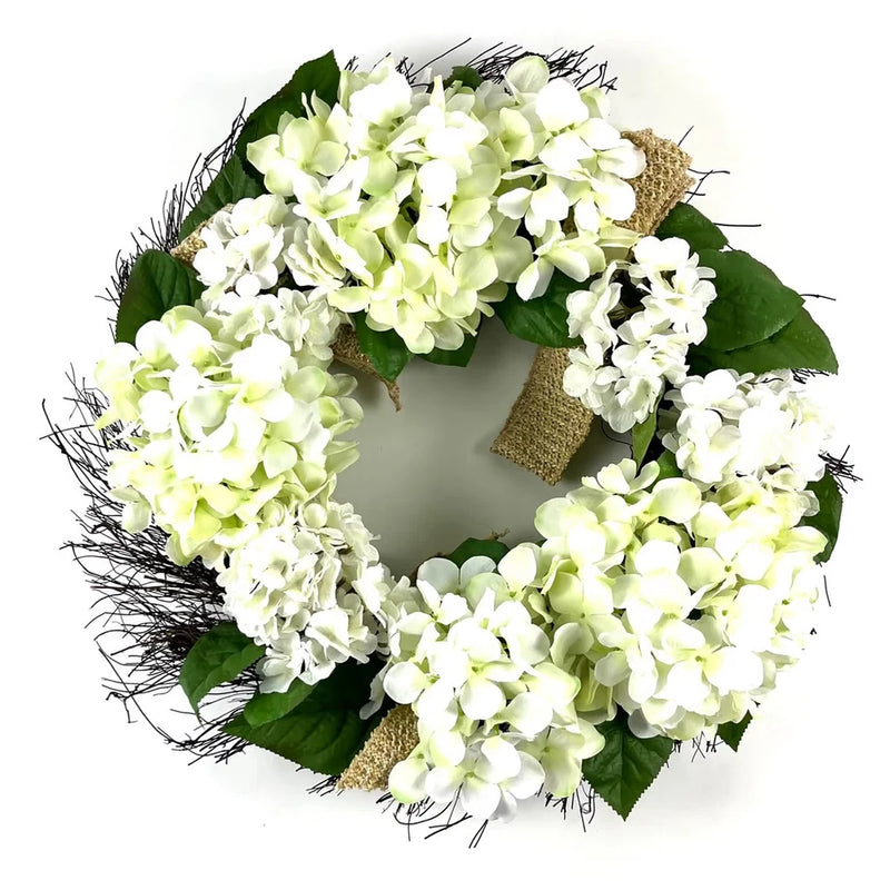MichaelÕs Ashland 24" White Hydrangea Wreath Hydrangea