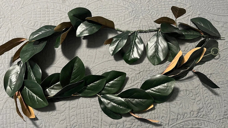 70Ó Long Faux Large Leaf Plant Vine Fake Leaves Home Decor  Jungle Green & Brown Green Plant