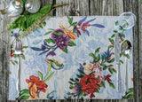DaDa Bedding Set of 4 Floral Blue Roses Tropical Tapestry Dining Table Placemats Roses