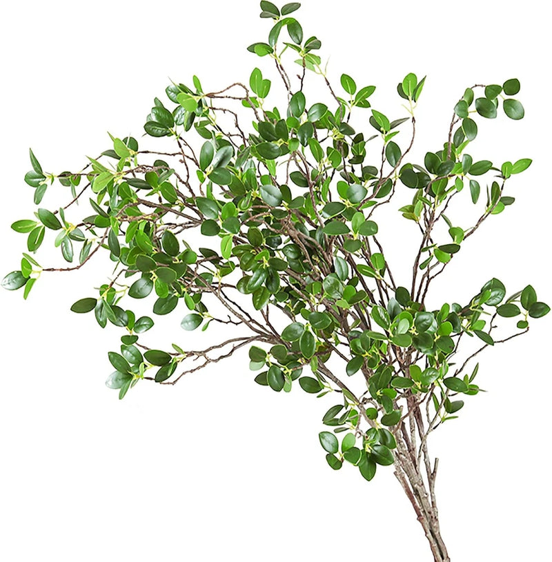 43" Artificial Greenery Stems Plants Faux Leaf Green Eucalytus Branches Ficus Tw Green Plant
