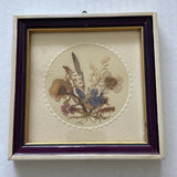 Vintage Dried Pressed Flowers Leaves Framed Wall Hanging Small GDR East Germany Dried Flower