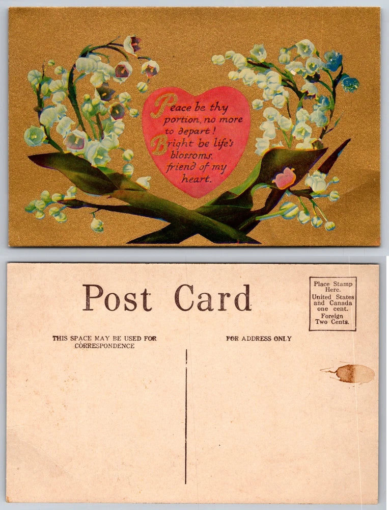 Heart Verse Lily Flowers Postcard Lily