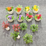 1/12 14PCS Dollhouse Miniature Resin Plant Multicolor Flower With Pot Garden Flowering Plants