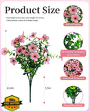 Qubigko 16pk UV Resistant Silk Daisy Artificial Flowers Pink Outdoor Daisies
