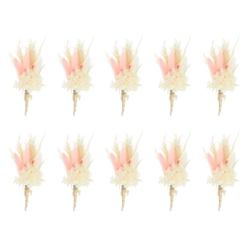 10 Pcs Mini Pampas Grass Dried Flower Bouquet Baby's Breath Boho Light Pink Pampas Grass
