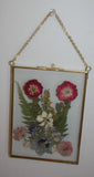 Pressed Flowers Botonical Wall Hanging 5.25X7.25 Poppies Dried Flower