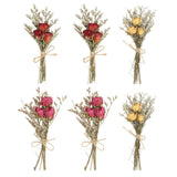 6pcs Baby's Breath Red/Pink Red/Yellow/Red Dried Flower Bouquet Rose Dried Flower