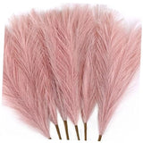 6 PCS Faux Pampas Grass Arrangement - 18"/45cm Artificial Fluffy D4- Dust Pink Pampas Grass